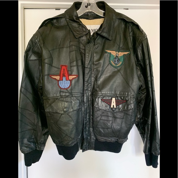 Vintage Alamos BlackLeather Faux Shearling Jacket - Picture 6 of 6